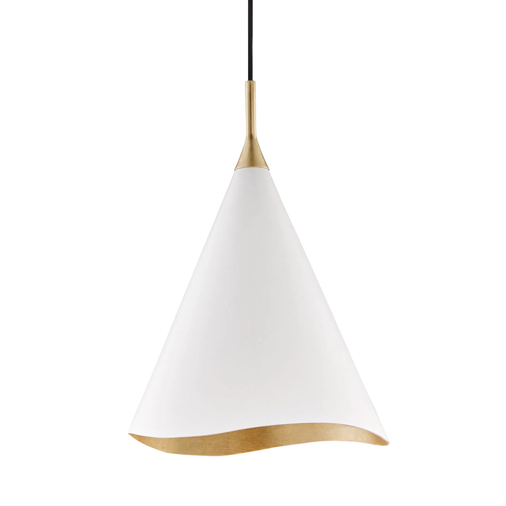 Martini Pendant by Hudson Valley in gold leaf. Made from steel in a modern style.