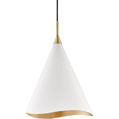 Martini Pendant by Hudson Valley in gold leaf. Made from steel in a modern style.