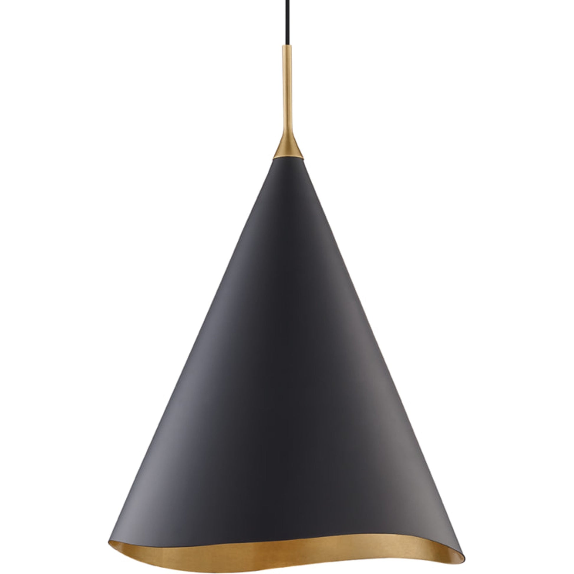 Martini Pendant by Hudson Valley in gold leaf. Made from steel in a modern style.