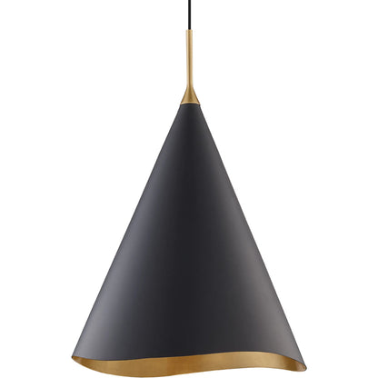 Martini Pendant by Hudson Valley in gold leaf. Made from steel in a modern style.