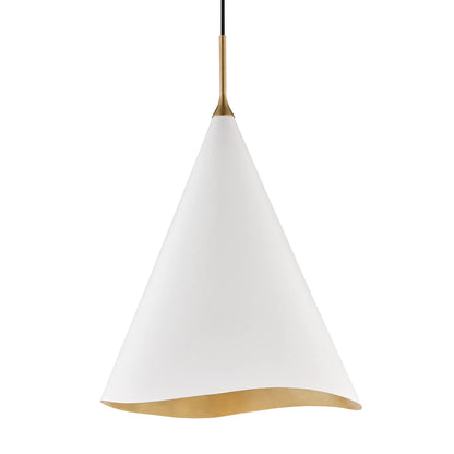Martini Pendant by Hudson Valley in gold leaf. Made from steel in a modern style.
