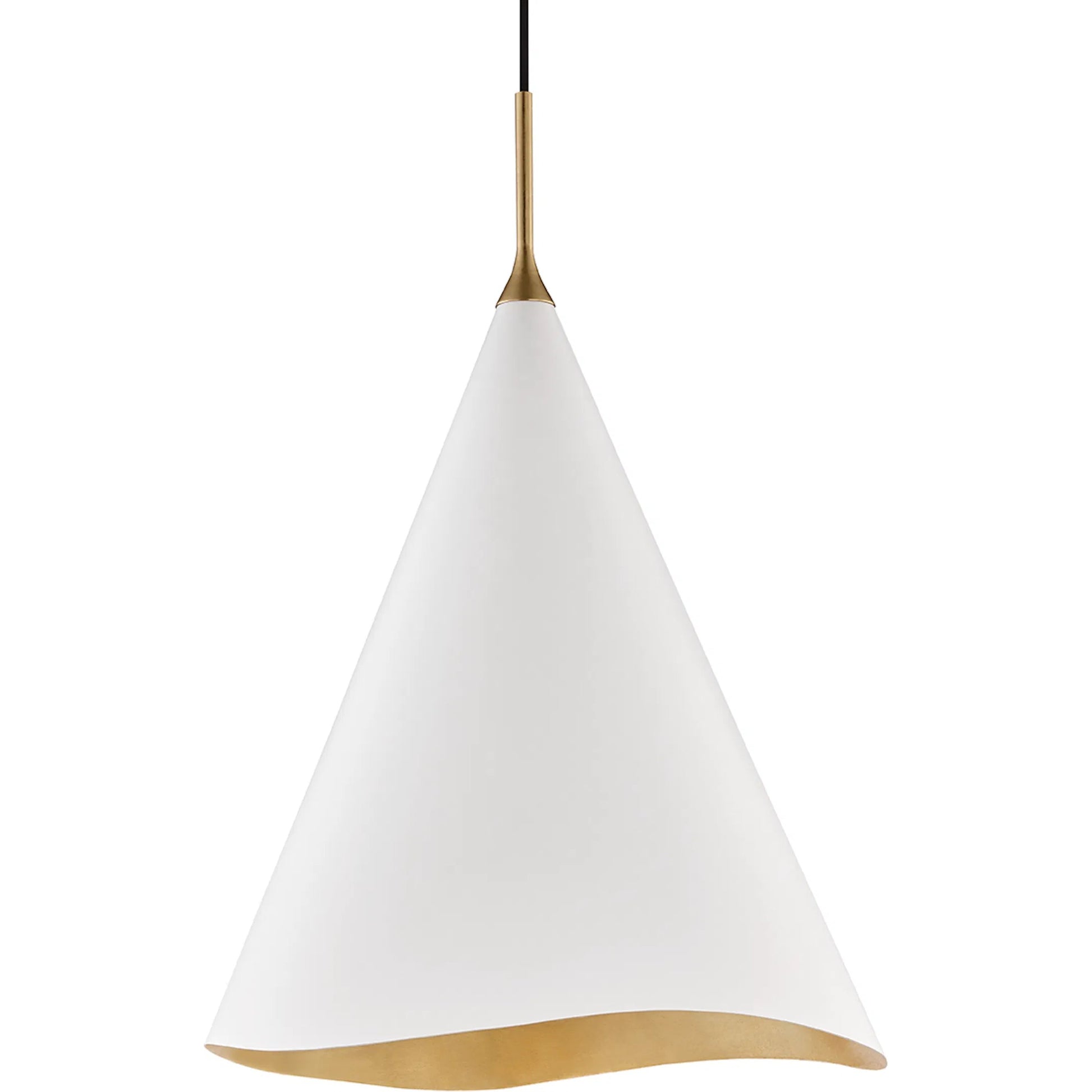 Martini Pendant by Hudson Valley in gold leaf. Made from steel in a modern style.