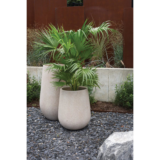 Juni Vase by Accent Decor in tan. Made from fiber composite in a modern style.