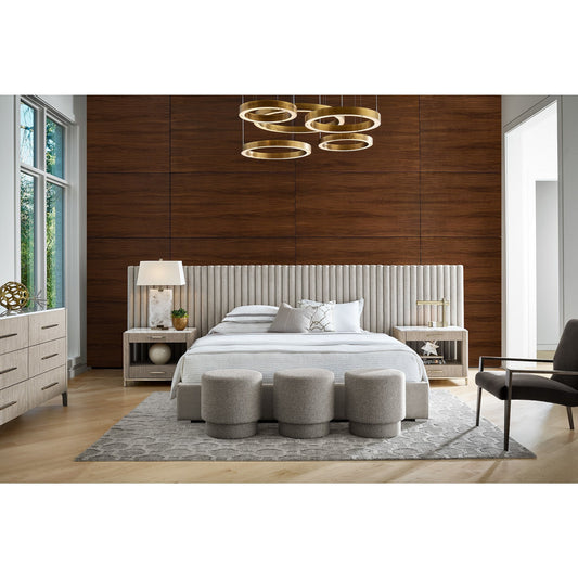 Soren Bedside Table by Universal Furniture in stainless steel and pumice. Made from unique in a modern style.