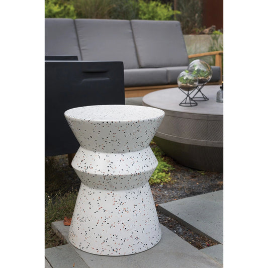 Savana Stool by Accent Decor in white. Made from natural stone in a modern style.