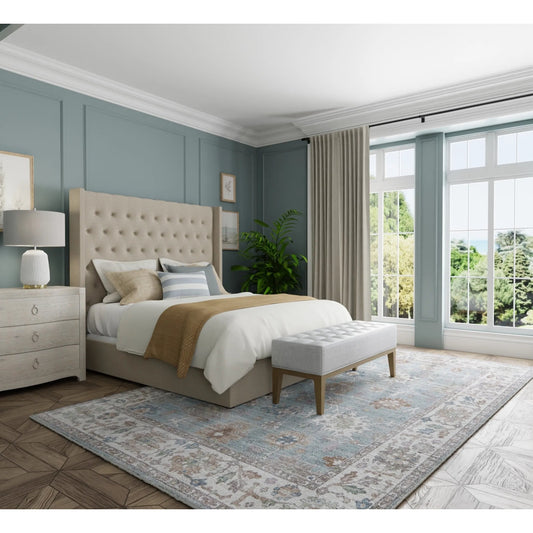 Dartmouth Transitional & Botanical Rug - DRT39QNF by Feizy in blue, ivory, brown. Made from polypropylene in a unique style.