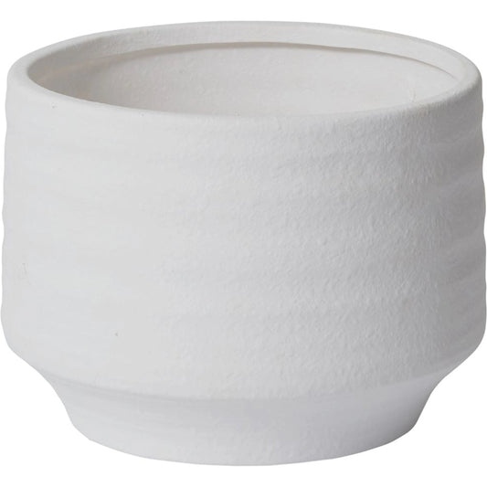Andrade Pot by Accent Decor in white. Made from concrete in a modern style.