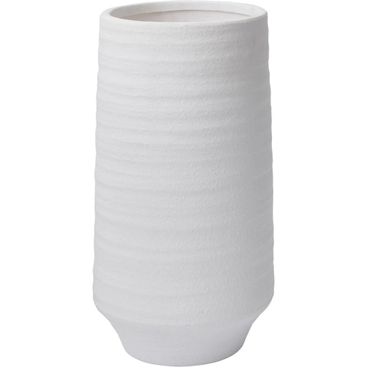 Andrade Vase by Accent Decor in white. Made from concrete in a modern style.