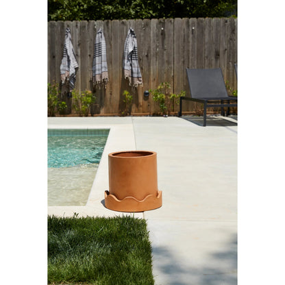 Neda Pot by Accent Decor in terracotta. Made from concrete in a rustic style.
