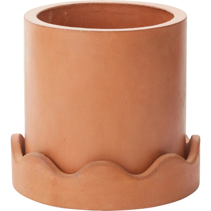 Neda Pot by Accent Decor in terracotta. Made from concrete in a rustic style.