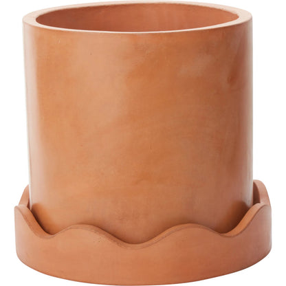 Neda Pot by Accent Decor in terracotta. Made from concrete in a rustic style.