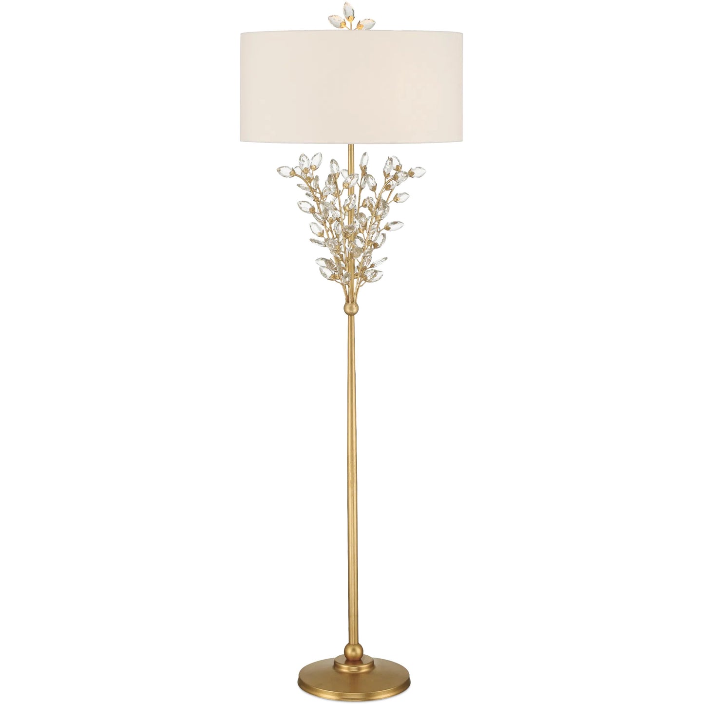 000 SI-2387028 | Primary Silo | Forget-Me-Not Floor Lamp by Currey and Company. Made from crystal, metal in a modern style.