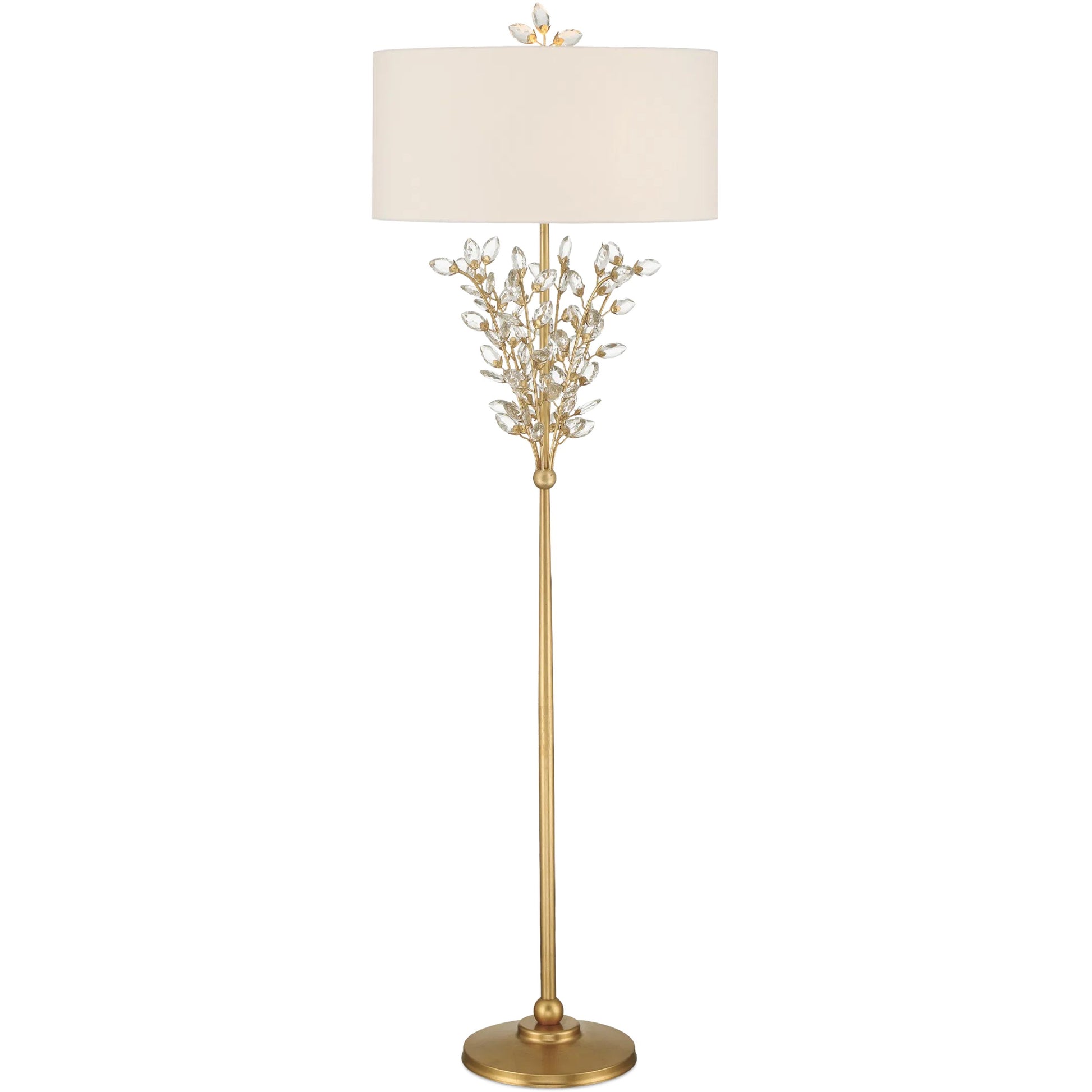 Forget-Me-Not Floor Lamp by Currey and Company. Made from crystal, metal in a modern style.
