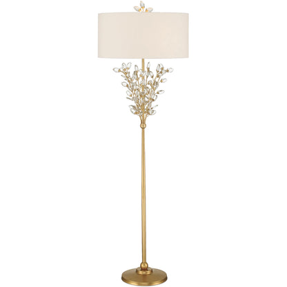 Forget-Me-Not Floor Lamp by Currey and Company. Made from crystal, metal in a modern style.