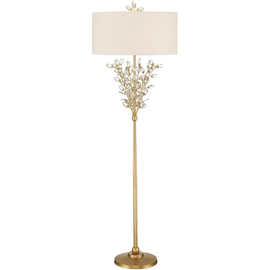 Forget-Me-Not Floor Lamp by Currey and Company. Made from crystal, metal in a unique style.