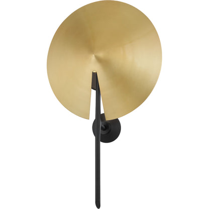 Equilibrium Wall Sconce by Hudson Valley in aged brass black. Made from brass in a modern style.