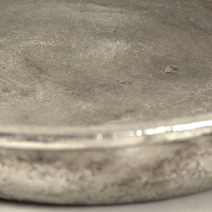 Distressed Metallic Plate by Zentique in distressed metallic silver and stoneware. Made from stoneware in a transitional style.