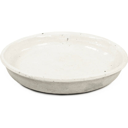 Distressed White Plate by Zentique in distressed white. Made from stoneware in a rustic style.