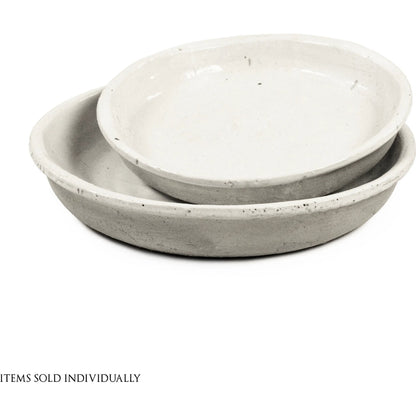 Distressed White Plate by Zentique in distressed white. Made from stoneware in a rustic style.