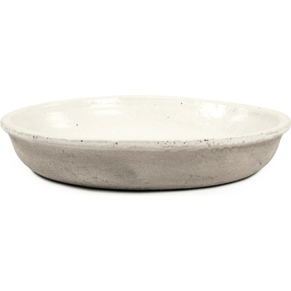 Distressed White Plate by Zentique in distressed white. Made from stoneware in a rustic style.