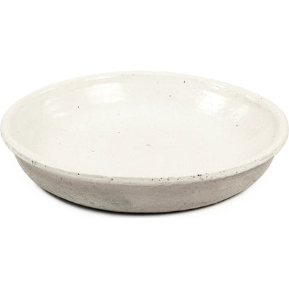 Distressed White Plate by Zentique in distressed white. Made from stoneware in a rustic style.