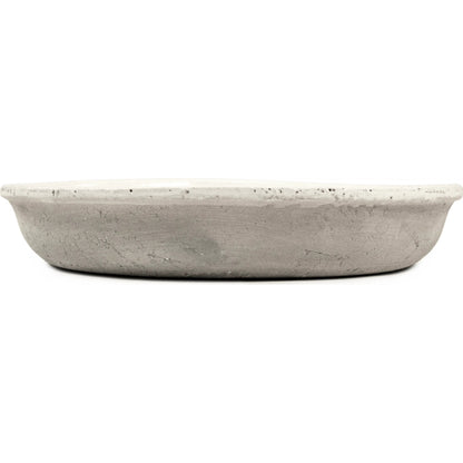 Distressed White Plate by Zentique in distressed white. Made from stoneware in a rustic style.