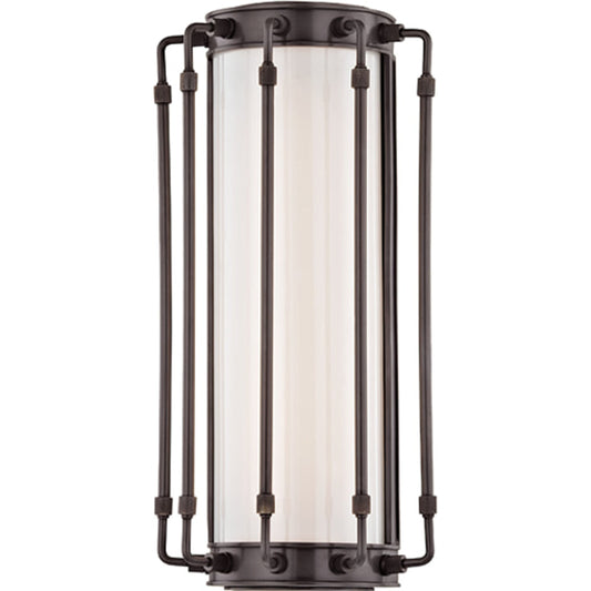 Hyde Park Led Wall Sconce by Hudson Valley in old bronze. Made from brass in a modern style.