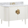 Cerused White, Natural, White, Polished Brass