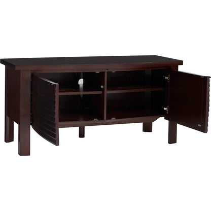 Lumina Media Console by Sligh in warm brown mahogany. Made from unique in a unique style.