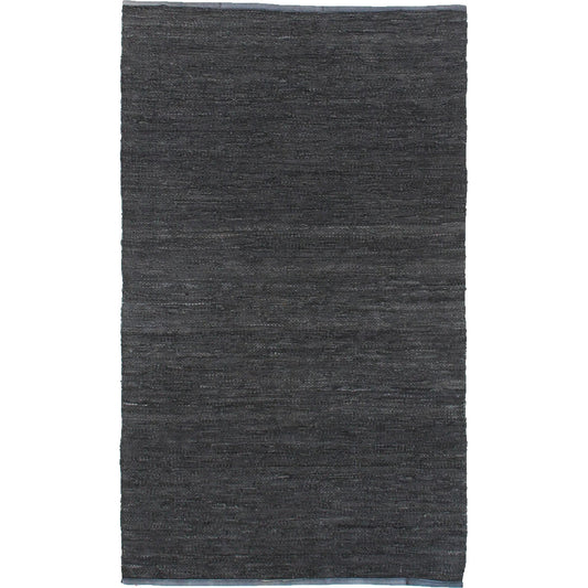 Leather Durry 9727 Rug by Exquisite Rugs in dark gray. Made from leather hide in a unique style.