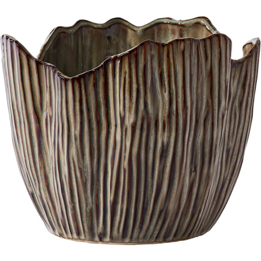 Capira Pot by Accent Decor in brown. Made from ceramic in a unique style.