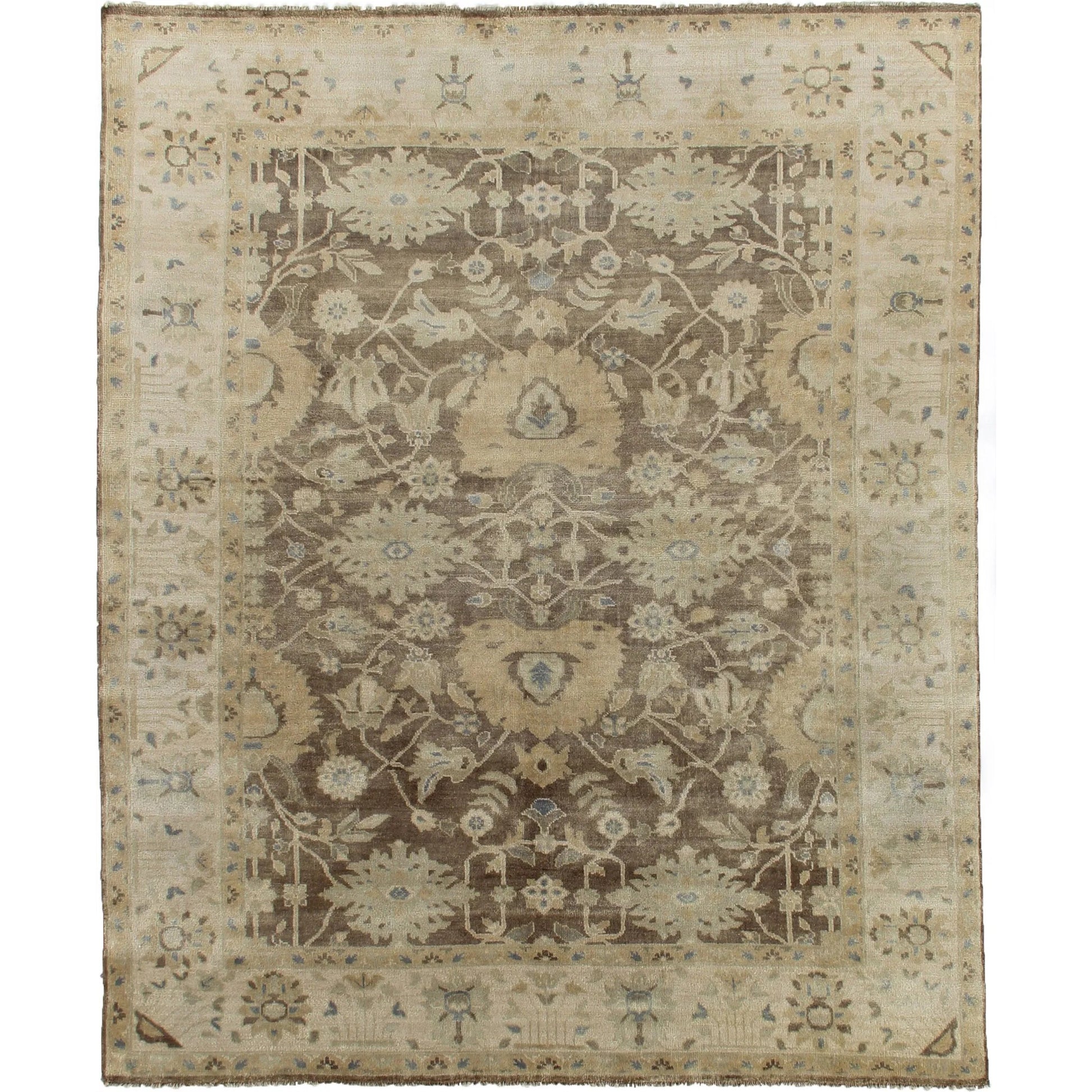Antique Weave Oushak 9733 Rug by Exquisite Rugs in mink, ivory. Made from new zealand wool in a unique style.