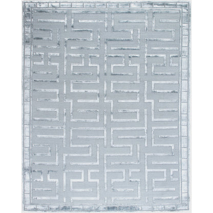 Metro Velvet 3042 Rug by Exquisite Rugs in silver. Made from wool, viscose in a unique style.