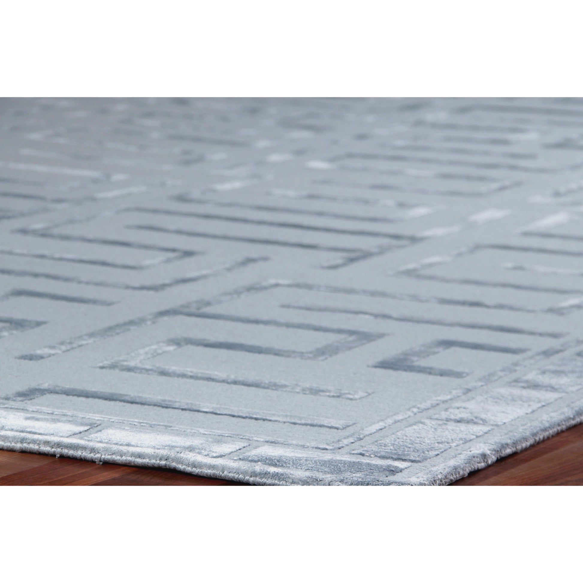 Metro Velvet 3042 Rug by Exquisite Rugs in silver. Made from wool, viscose in a unique style.