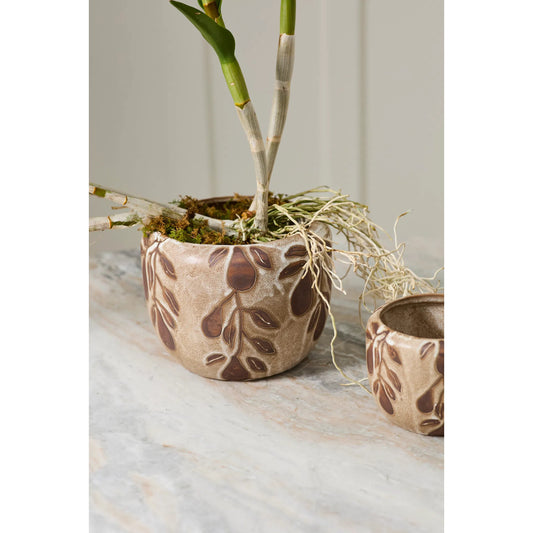 Autumn Pear Pot by Accent Decor in brown. Made from ceramic in a unique style.