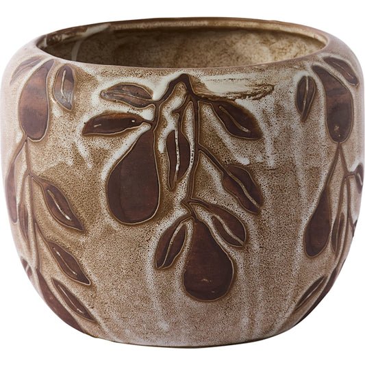 Autumn Pear Pot by Accent Decor in brown. Made from ceramic in a unique style.