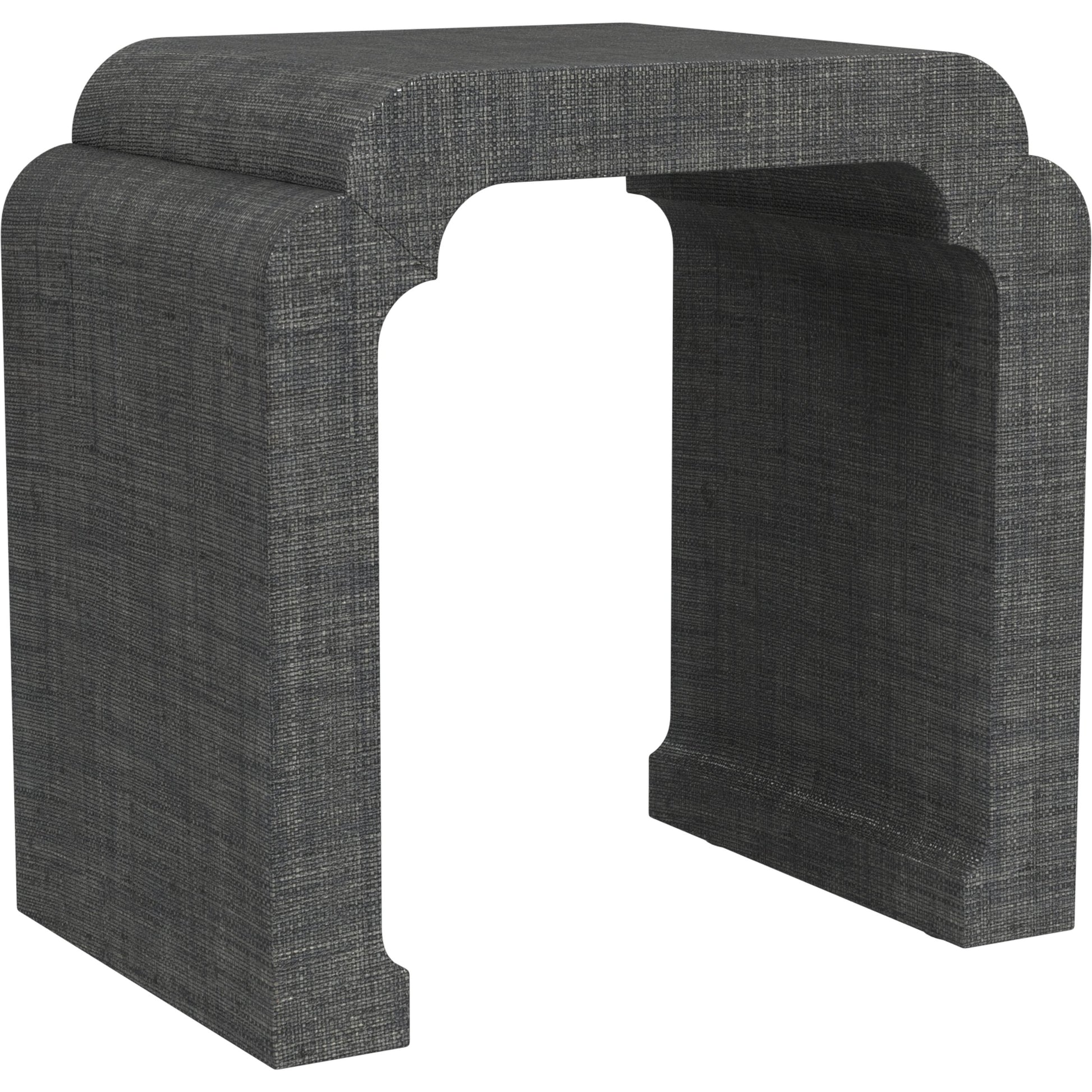Chatham Raffia Waterfall Side Table by Butler Specialty Company in charcoal and charcoal raffia. Made from gmelina beechwood solids, mdf, raffia in a transitional style.