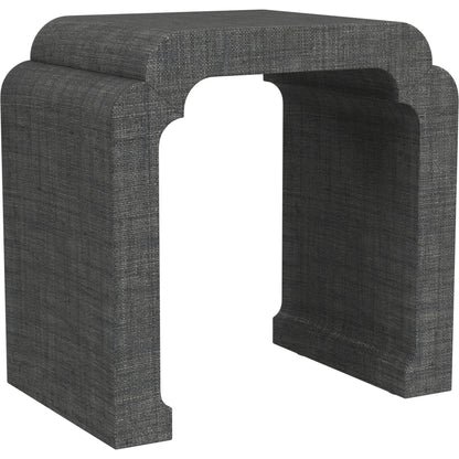 Chatham Raffia Waterfall Side Table by Butler Specialty Company in charcoal and charcoal raffia. Made from gmelina beechwood solids, mdf, raffia in a transitional style.