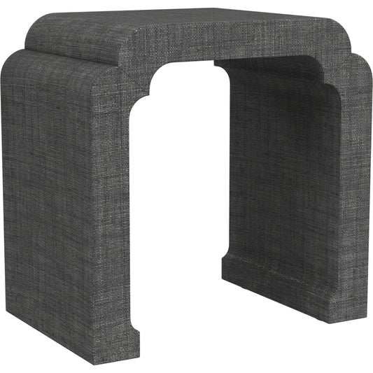 Chatham Raffia Waterfall Side Table by Butler Specialty Company in charcoal and charcoal raffia. Made from gmelina beechwood solids, mdf, raffia in a transitional style.