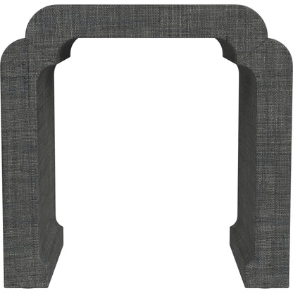 Chatham Raffia Waterfall Side Table by Butler Specialty Company in charcoal and charcoal raffia. Made from gmelina beechwood solids, mdf, raffia in a transitional style.
