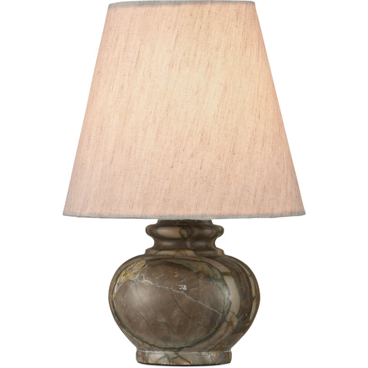 Piccolo Pistachio Mini Table Lamp by Currey and Company in natural green. Made from pistachio green marble in a unique style.
