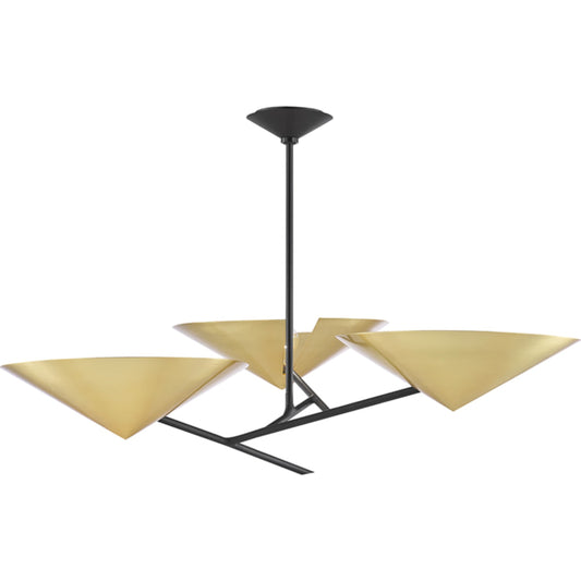 Equilibrium Chandelier by Hudson Valley. Made from brass in a modern style.