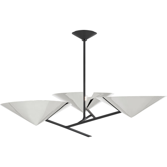 Equilibrium Chandelier by Hudson Valley. Made from brass in a modern style.