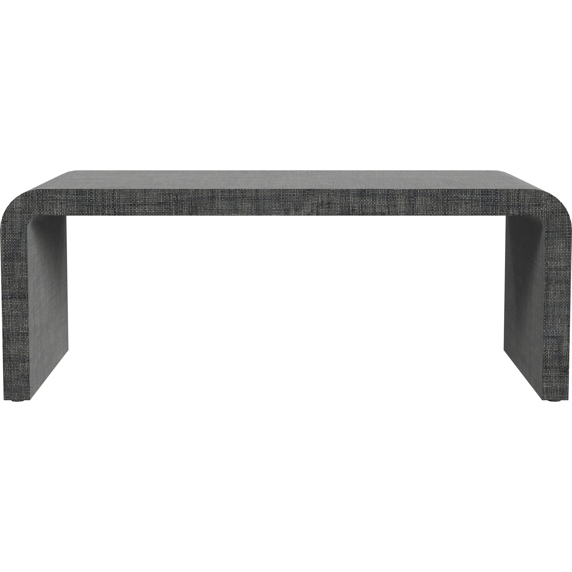 Chatham Raffia Waterfall Coffee Table by Butler Specialty Company in charcoal and charcoal raffia. Made from gmelina beechwood solids, mdf, raffia in a transitional style.