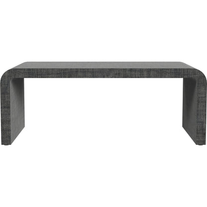 Chatham Raffia Waterfall Coffee Table by Butler Specialty Company in charcoal and charcoal raffia. Made from gmelina beechwood solids, mdf, raffia in a transitional style.