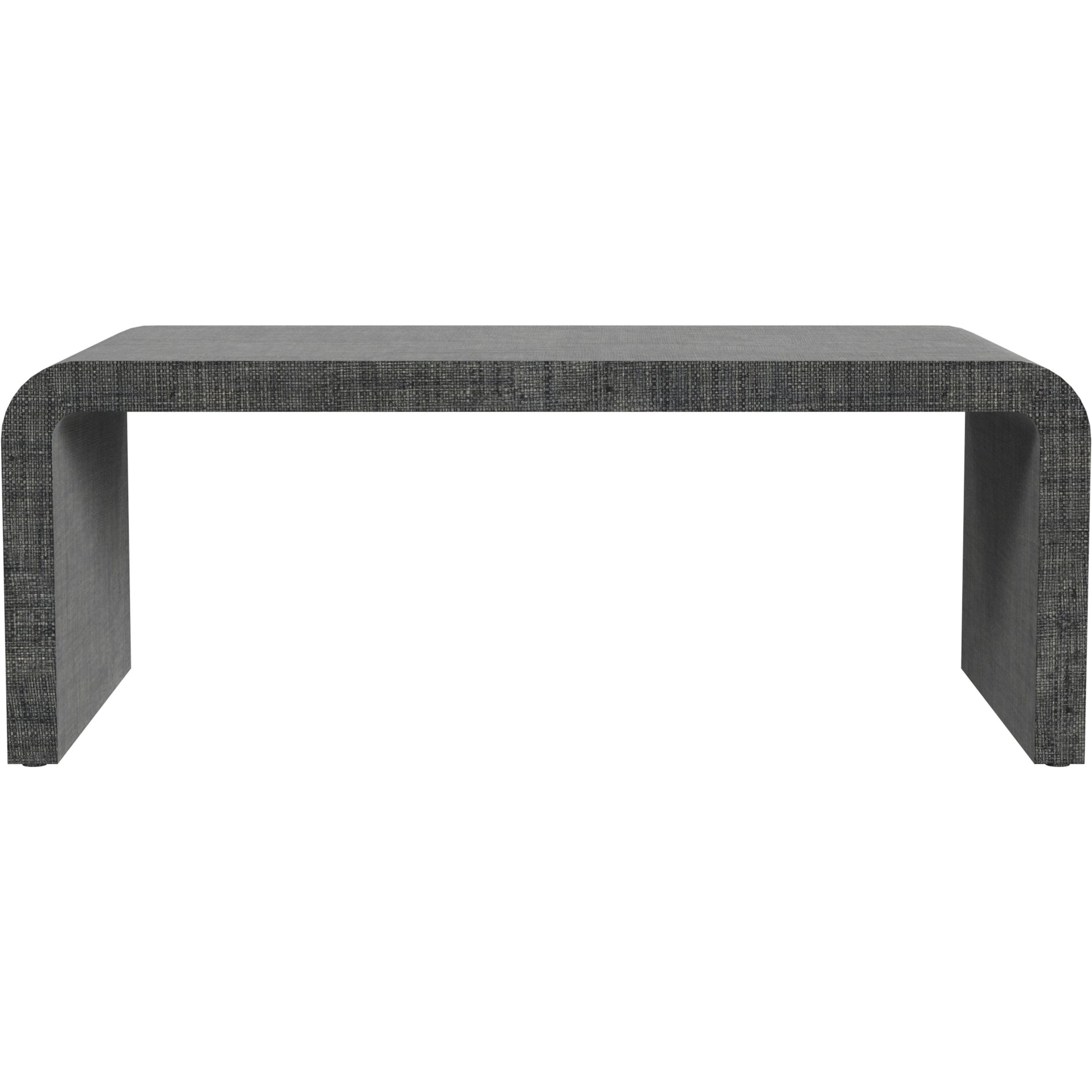 Chatham Raffia Waterfall Coffee Table by Butler Specialty Company in charcoal and charcoal raffia. Made from gmelina beechwood solids, mdf, raffia in a transitional style.