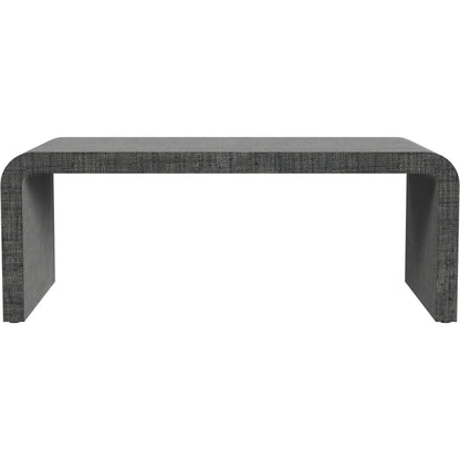 Chatham Raffia Waterfall Coffee Table by Butler Specialty Company in charcoal and charcoal raffia. Made from gmelina beechwood solids, mdf, raffia in a transitional style.