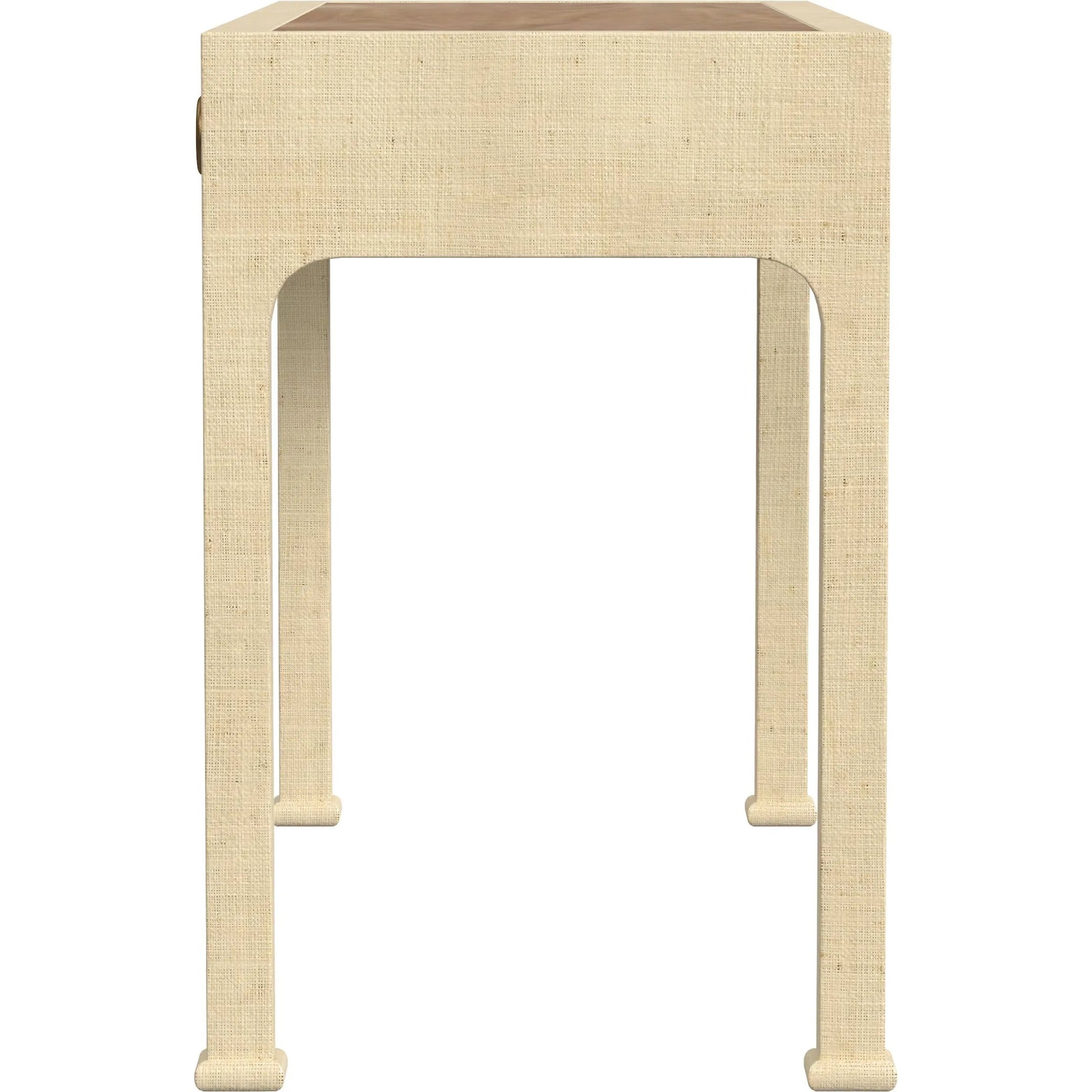 Chatham Raffia 2-Drawer Desk by Butler Specialty Company. Made from saguran raffia, gmelina arborea wood, mdf, oak veneer, aluminum in a unique style.