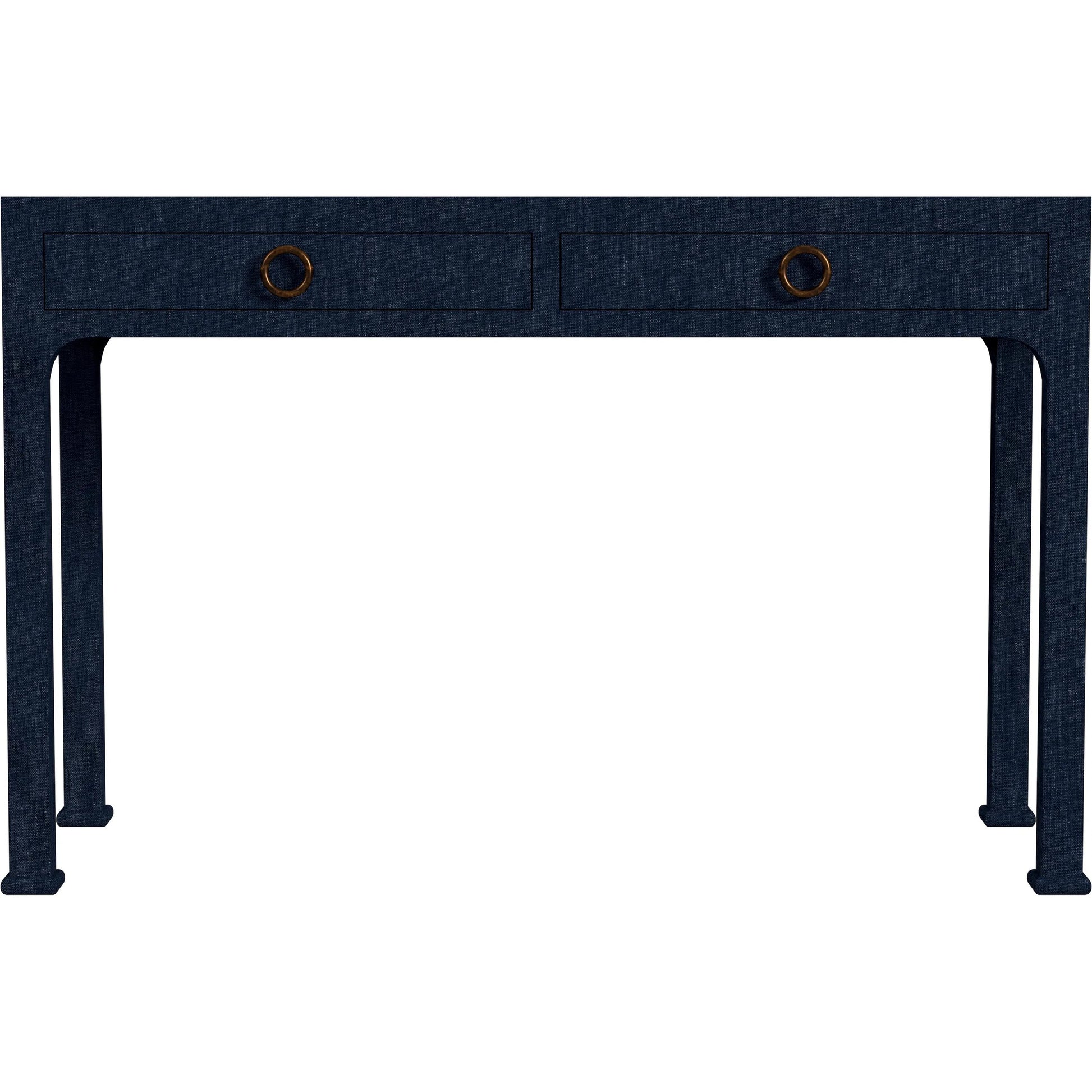 Chatham Raffia 2-Drawer Desk by Butler Specialty Company in natural. Made from saguran raffia, gmelina arborea wood, mdf, oak veneer, aluminum in a unique style.