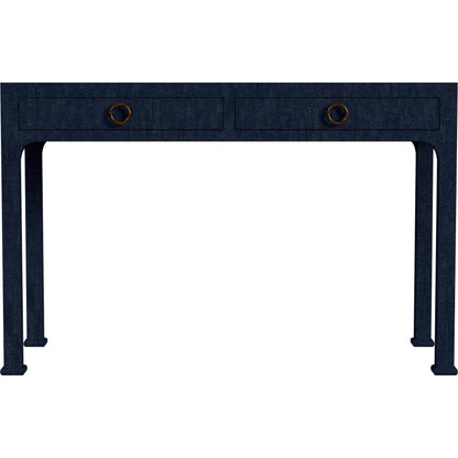 Chatham Raffia 2-Drawer Desk by Butler Specialty Company in natural. Made from saguran raffia, gmelina arborea wood, mdf, oak veneer, aluminum in a unique style.